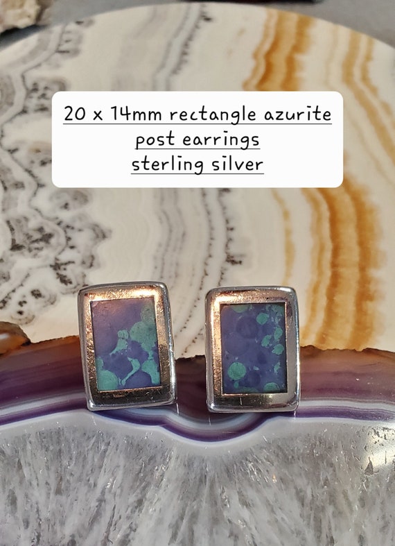 Azurite and Malachite Post Earrings - image 2