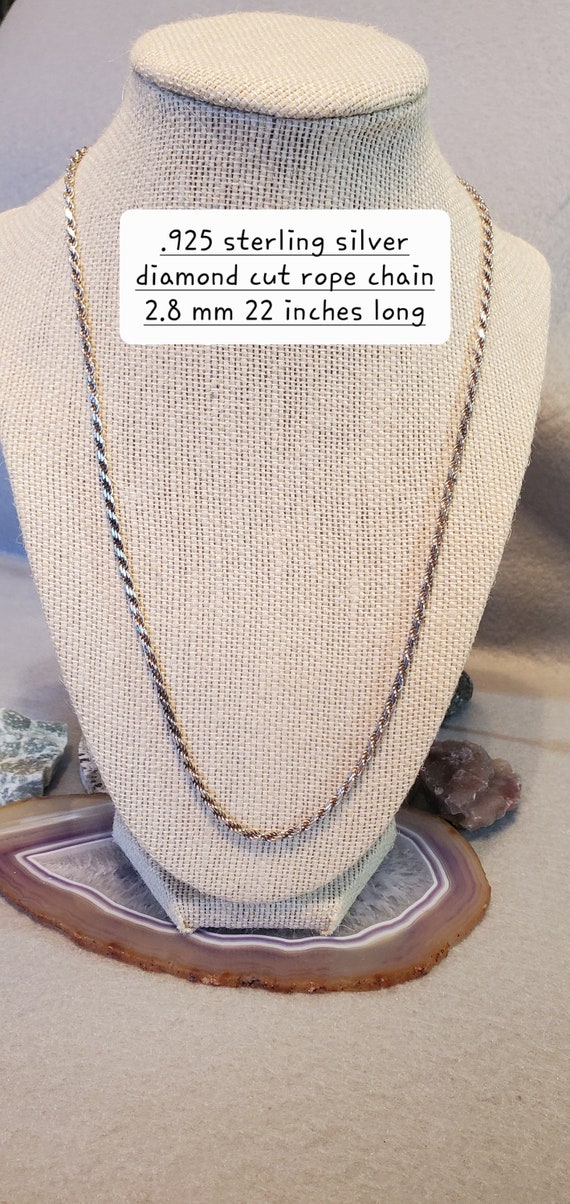 NYC Sterling Silver Diamond-Cut Rope Chain Necklace | 1.1mm Solid 925 Italy Gold Plated Chain With Lobster Clasp