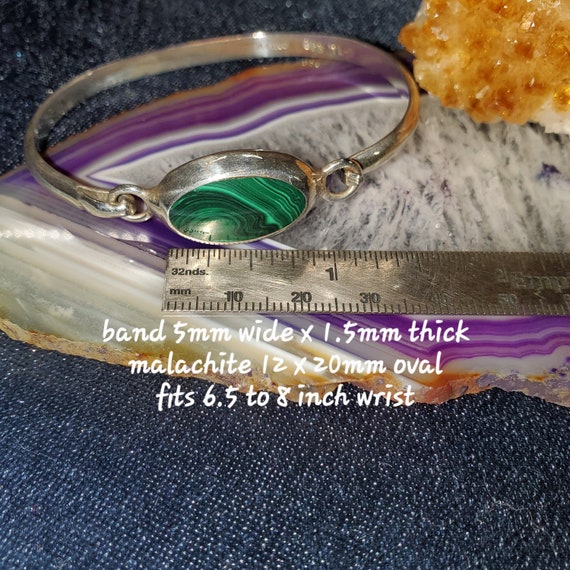 Sterling Silver Malachite Bracelet - image 9
