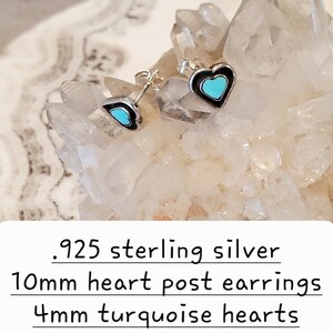 Turquoise Heart Stud/Post Earrings