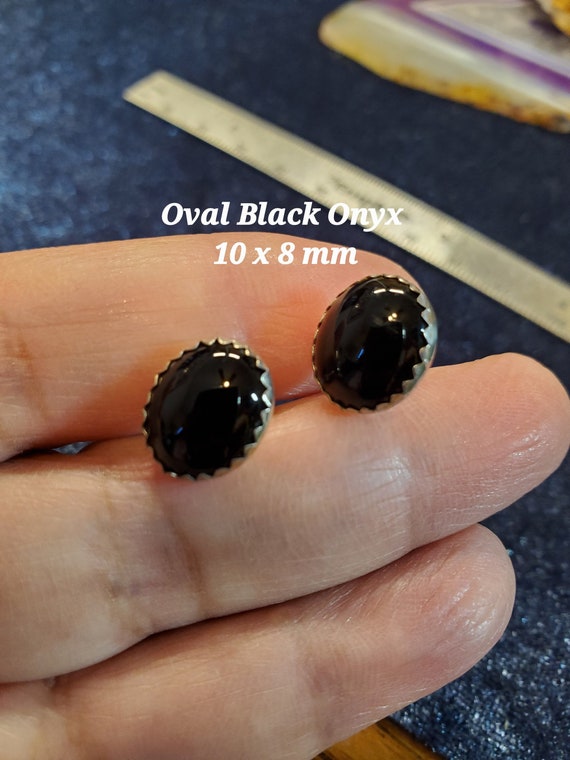 Black Onyx Post Earrings