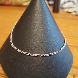 Sterling Silver Figaro Chain Bracelet