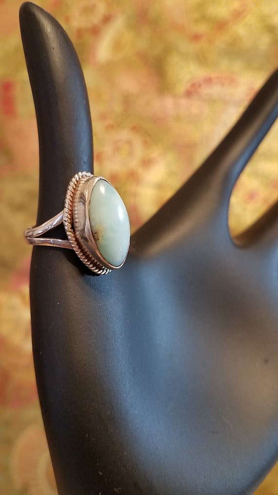 Larimar Ring, Marquise Cut, Sterling Silver (Size… - image 3
