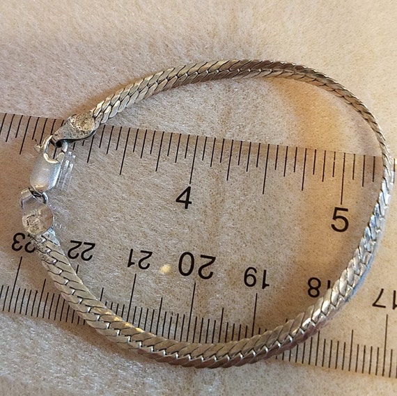 Rounded Herringbone Bracelet in Solid Sterling Si… - image 3