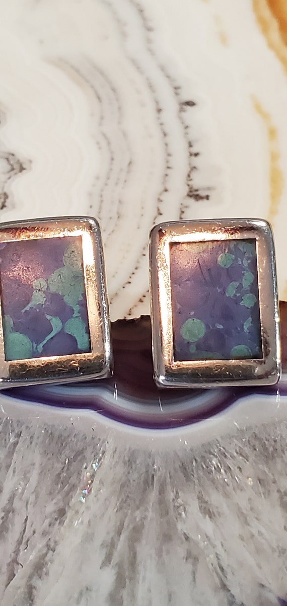 Azurite and Malachite Post Earrings - image 3