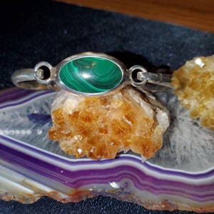 Sterling Silver Malachite Bracelet