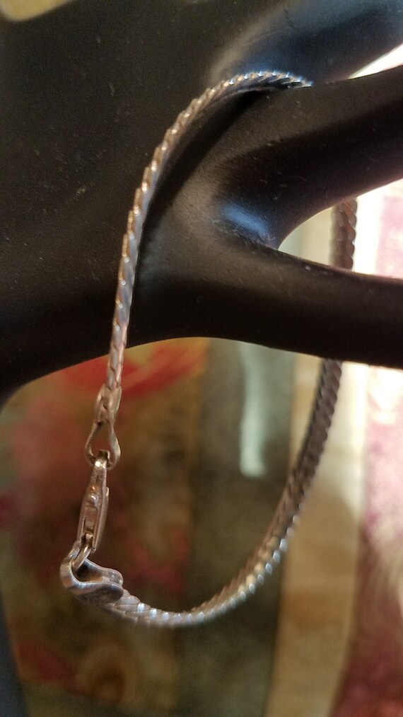 Rounded Herringbone Bracelet in Solid Sterling Si… - image 2