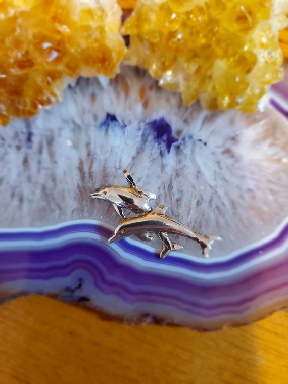 Two Dolphins Pendant Sterling Silver