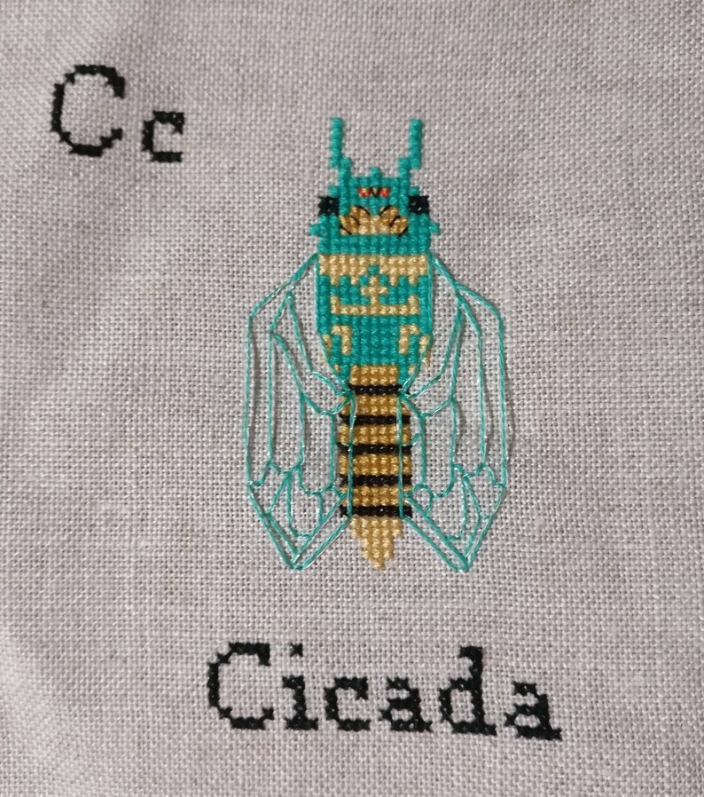 C is for Cicada Cross Stitch PATTERN ONLY Digital Download - Etsy