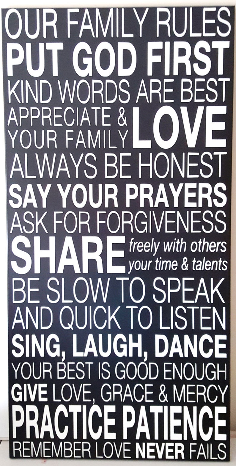 Our Family RulesSubway art Wall decal or sign Etsy