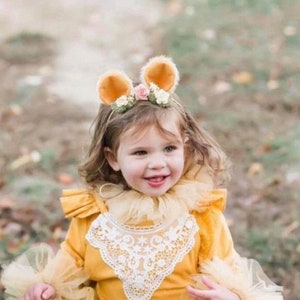 Bear/Lion Ear Woodland Headband, lion, halloween costume, dress up, halloween headband, teddy bear, black, brown bear, birthday, ring bearer image 5