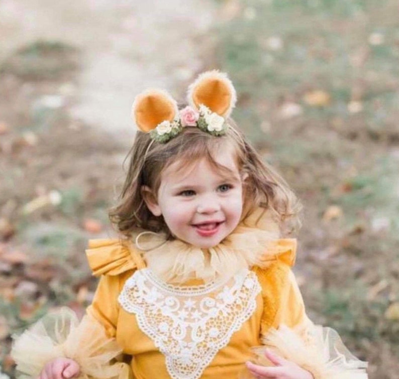 Bear/Lion Ear Woodland Headband, lion, halloween costume, dress up, halloween headband, teddy bear, black, brown bear, birthday, ring bearer image 5