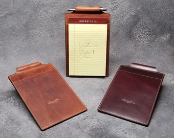 Calibre 5 x 8 NotePad Holder with Integrated Pen Loop - Horween English Tan Dublin Leather