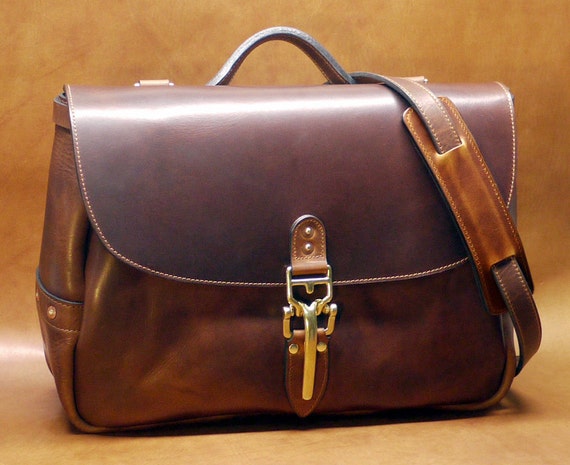 Soho 16 Mail Bag Cognac Horween Dublin Leather | Etsy