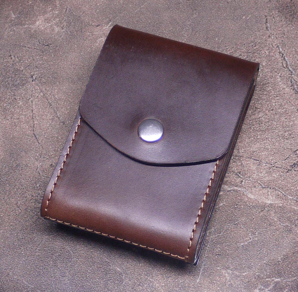 Cabrio ID Money Clip Wallet Dark Brown Horween Chromexcel - Etsy