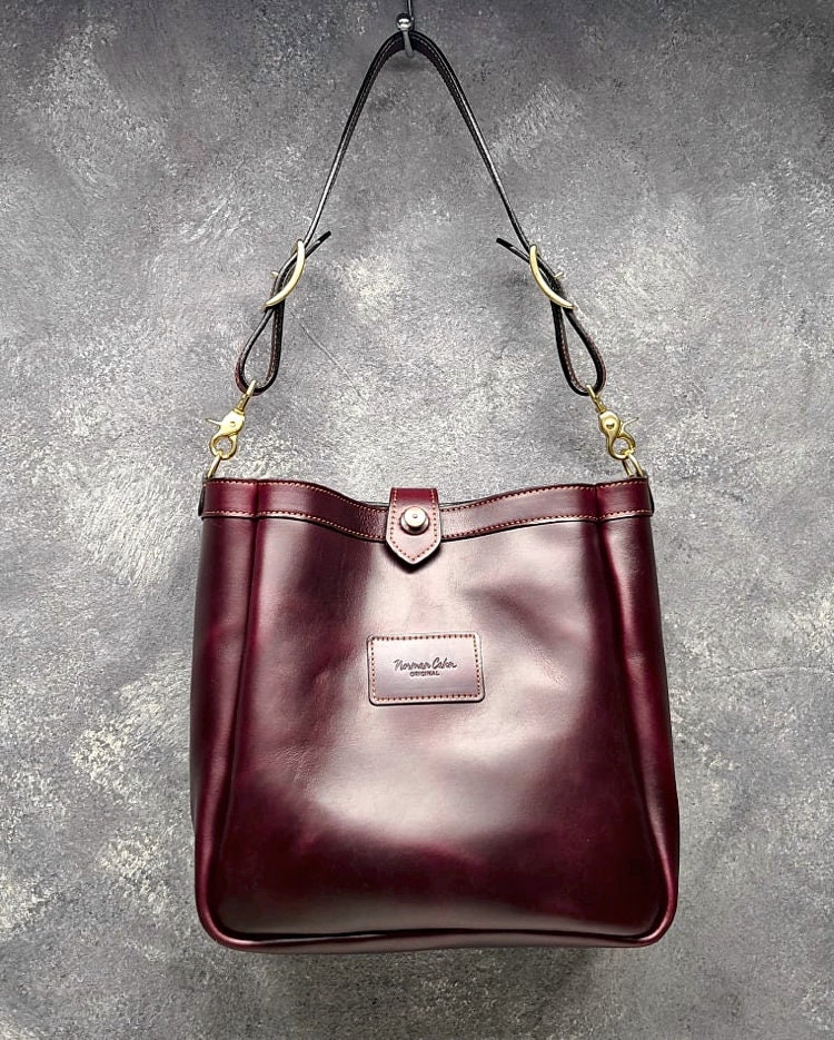 Little Chicago Tote, Horween Leather Tote Bag with Loxx Closure