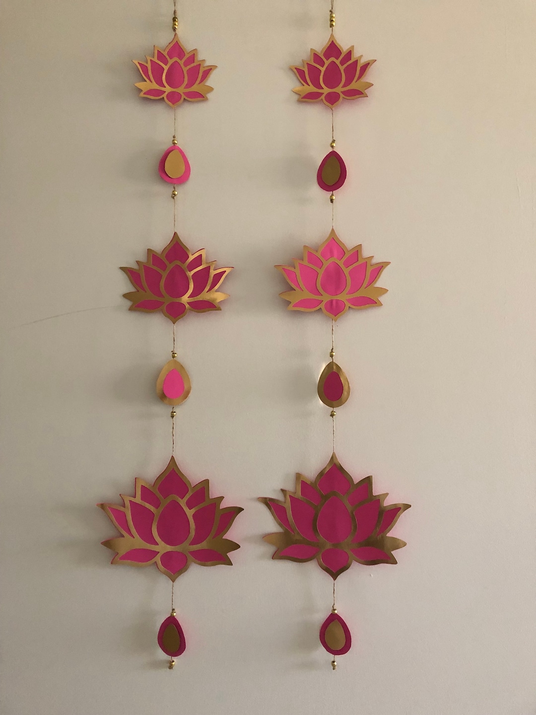 Set of 2 Lotus Wall Hangings Lotus Decorations Lotus for Yoga Room Etsy