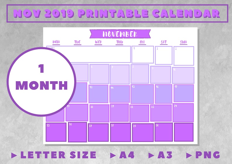 Printable Calendars November 2019 Month-to-month Wall Calendar graphic relating to Printable Calendars November identified as Printable Calendars November 2019 Month-to-month Wall Calendar