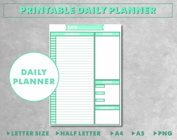 daily planner template printable download with time slots etsy