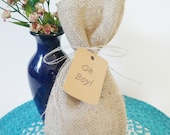 Burlap Favor Bag / Baby Shower Favor Bag and Favor Tag, "Oh Boy", 4 x 7, 5 x 8 or 6 x 11