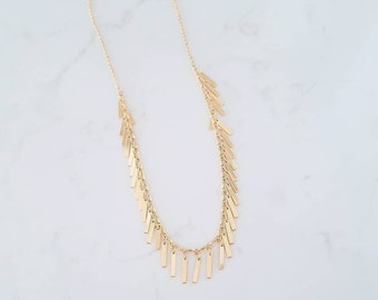 Fringe Benefits Necklace. Gold Filled Fringe Necklace. Gold Layering Necklace.