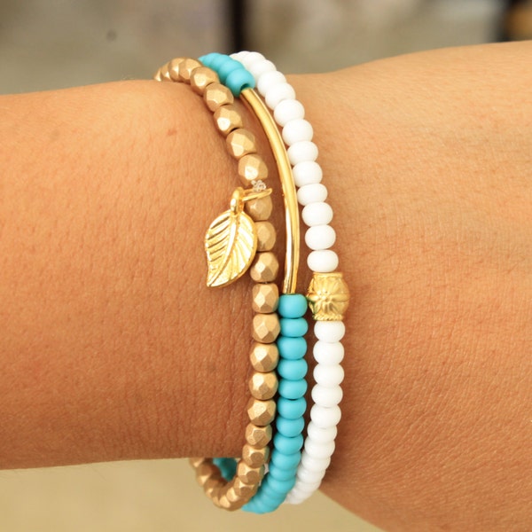 Stacking Bracelet Set. Summer Bracelet. Dainty Bracelet. Seed Bead Bracelet. Minimalist Bracelet