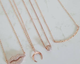 Rose Gold Layering Necklace. Gold Filled Necklace.