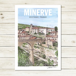 A4 Minerve Poster | Occitanie, France (formerly Languedoc-Roussillon & Midi-Pyrénées)
