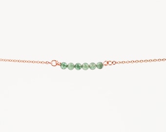 Stainless Steel Moss Agate Minimalist Choker, Bracelet, Gemstone Necklace, Anklet, Handmade Jewelry