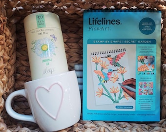 Mug, Tea and Art Kit care package: personalized birthday gift for mom