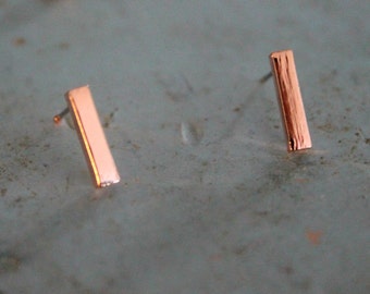 Delicate Rose Gold Bar Earrings | Dainty Bar Jewelry