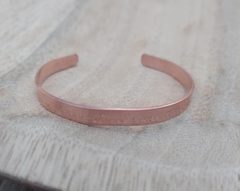 Psalm 34:18 engraved cuff sympathy bracelet, memorial gift for grieving