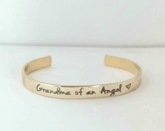 grandma of an angel handmade bracelet: personalized gift for grief, miscarriage and stillbirth keepsake