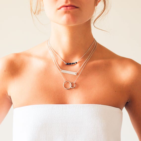 Minimalist Lapis Lazuli Stainless Steel Necklace: Gemstone Choker, Handmade Anklet, Dainty Bracelet, Wisdom Stone