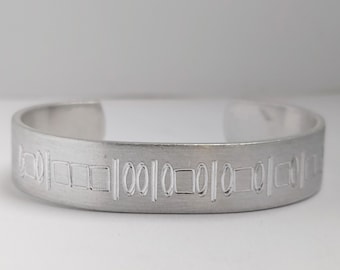 custom morse code copper cuff bracelet: personalized handmade birthday gift for her