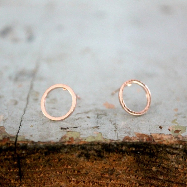 Bridesmaids Gift | Bridal | Wedding | Maid Of Honor | Gold Karma Earrings | Dainty Friendship Circle Jewelry | Tiny Hoop Stud Earrings