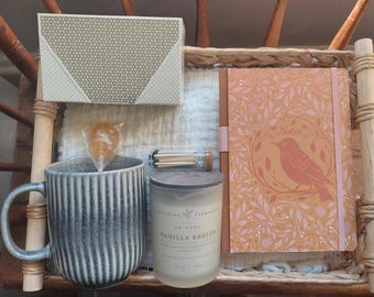 Curated Self-Care Gift Box: Blanket, Candle, Mug & Journal