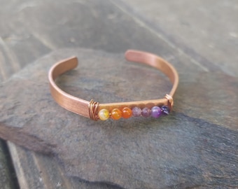 copper + stone cuffs
