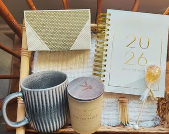 Cozy Care Package Gift Box: Blanket, Mug, Candle & Journal