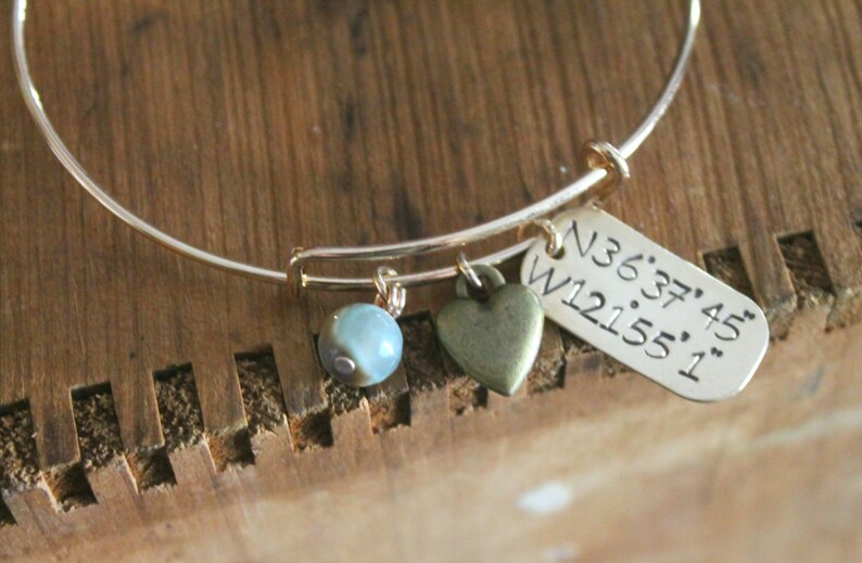 Thinking of You Location Jewelry Coordinates Bracelet Best Etsy