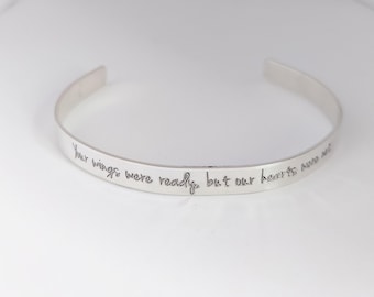 your wings were ready handmade loss of baby gift: personalized memorial bracelet