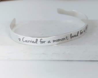 handmade miscarriage keepsake: personalized copper sympathy bracelet, memorial gift