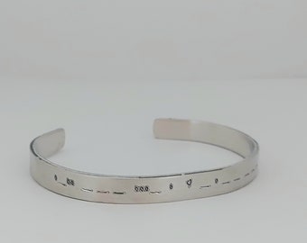 handmade I love you morse code copper bracelet: custom birthday gift for her, personalized for mom