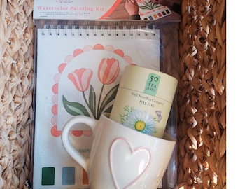 Watercolor Art Kit Gift Box – Mug, Tea, Personalized Card