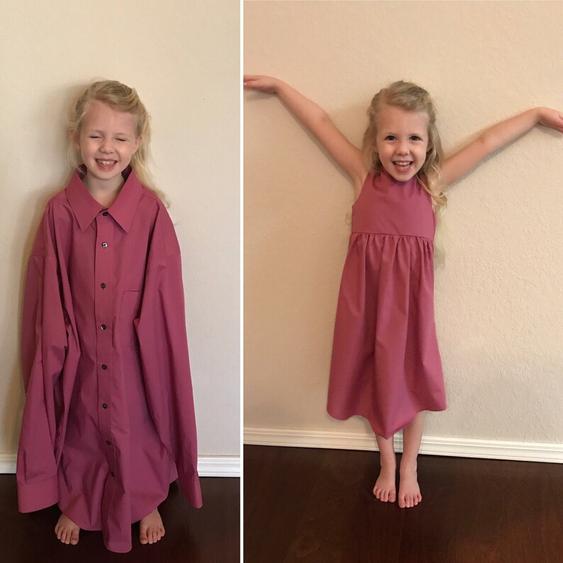Custom Men's Dress Shirt Into Little Girls Dress / Etsy