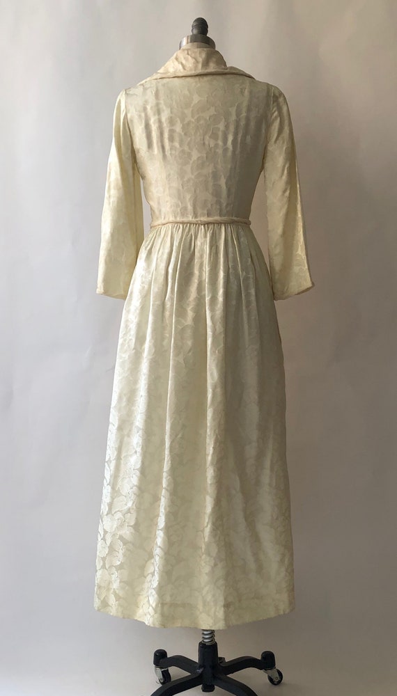 Brocade Bridal Coat/Dress with Pockets & Pearl Bu… - image 3