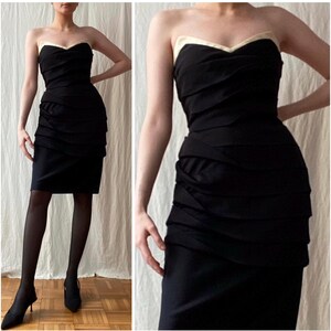 Gianni Versace Couture Bodycon Dress with Cream Neckline Trim image 8
