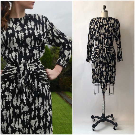 Vintage 1980's Dress/Nicole Miller/Print/Size 4