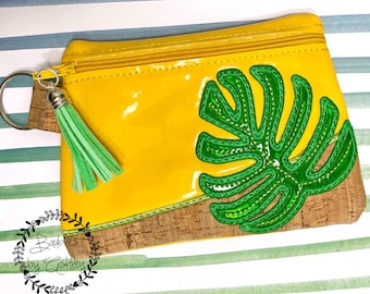 Monstera Leaf Zipper Bag