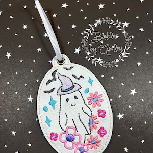 Floral Ghost Ornament | Goth Christmas Black Tree Spooky Decor